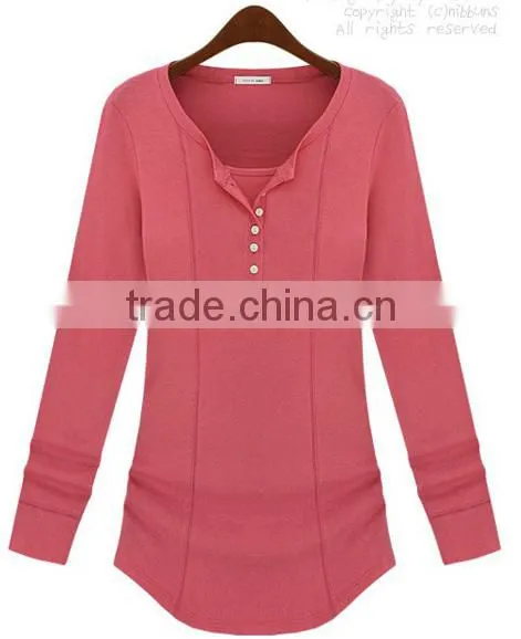 Oem Latest Casual Dresses for Women,custom Ladies Long Sleeve T-shirts photo-4