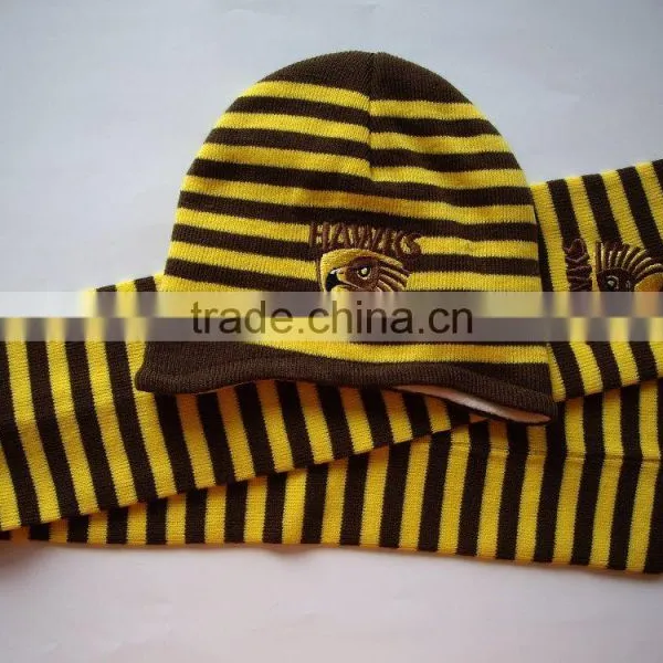 Knitted scarf beanie hat set