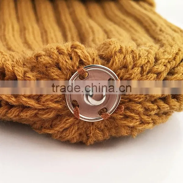 Myfur Detachable Natural Raccoon Fur Pompom Knit Hat Wholesale Winter Cap photo-5