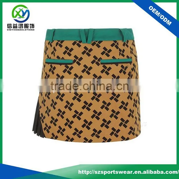 2016 Hot Sell Contrast Color Combination Fashion Golf Skirt With Short photo-2