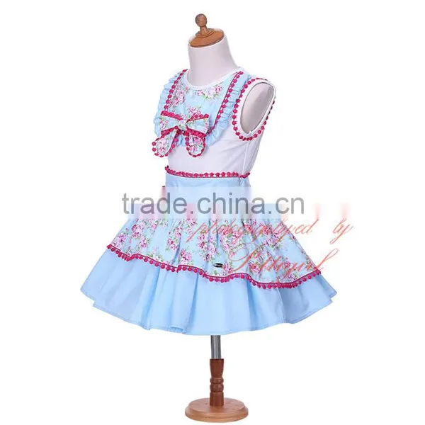 Sky Blue Flower Girl Dress Child Clothes photo-3