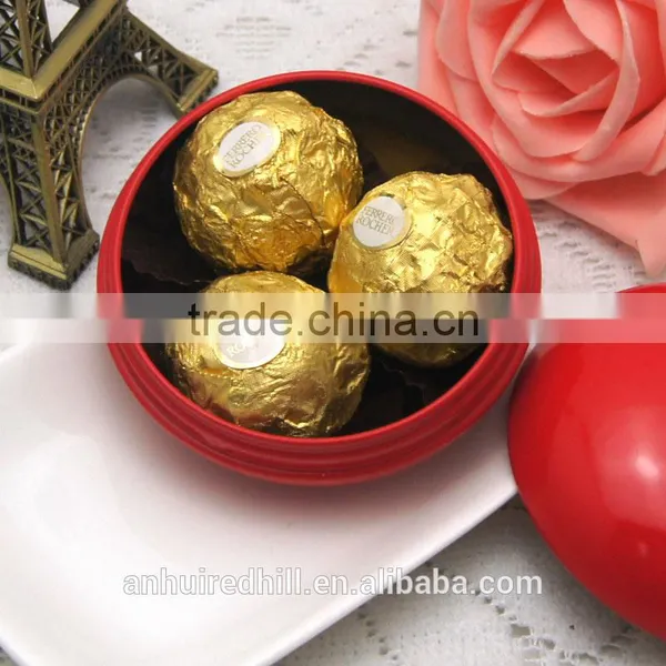 Factory Custom Printed Decorative Wedding Round Candy Metal Tin Box photo-2