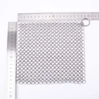 7*7 Inch Premium Stainless Steel Chainmail Scrubber,Cast Iron Cleaner