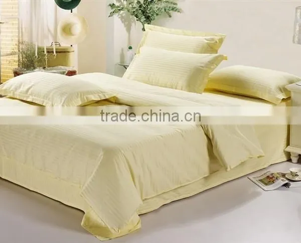 Golden 100% Cotton 3cm Stripe Hotel Bedding Sets photo-2