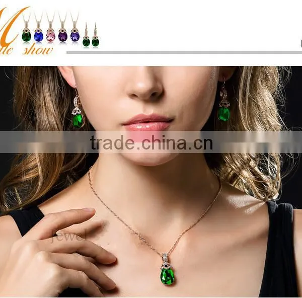Wedding Bridal Party Crystal Rhinestone Pendant Necklace & Earrings Jewelry Sets photo-4
