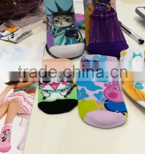 OEM 360 Women Heat Sublimation Printing Socks Printing Crew Sock photo-5