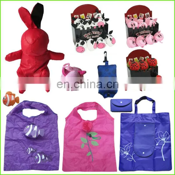 Eco-friendly Reusable Foldable Shopping Bag Can Put Into Many Shapes Pouch