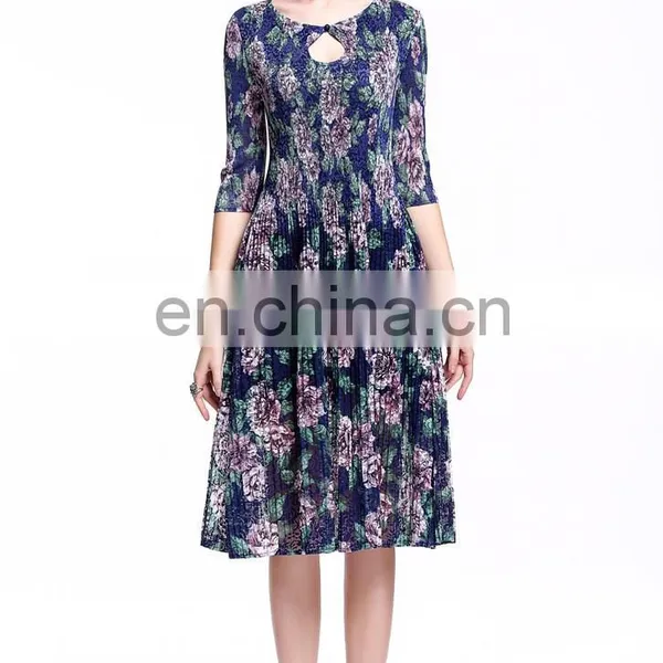 2017 Wholesale Lace Print Dress for Lady Retro Dress Summer photo-3