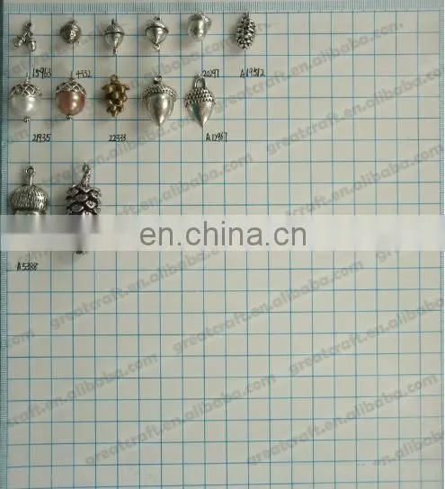 Tibetan Style Alloy Hazelnut Filbert Hazel Pendants, Acorn, Lead Free & Cadmium Free, Antique Silver