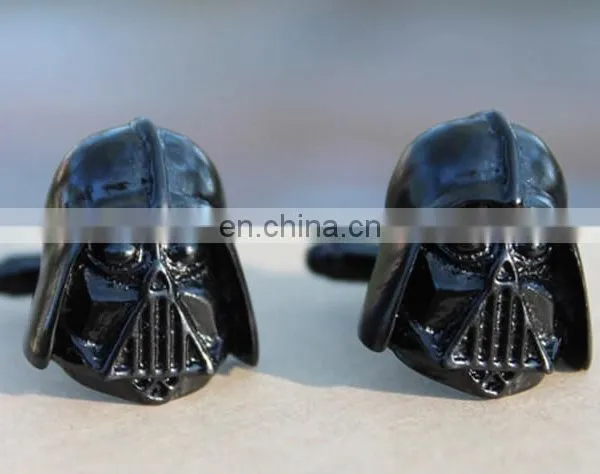 Fashion Jewelry Zinc Alloy Custom Black Darth Vader Cufflink Manufacturer