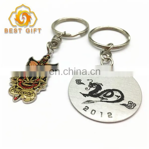 Customized Shape Round Epoxy Logo Metal Keychain For Souvenir photo-6