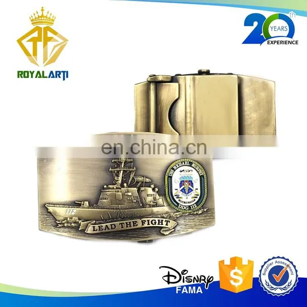 3D Aircraft Carriers Belt Buckle With Soft Enamel Color