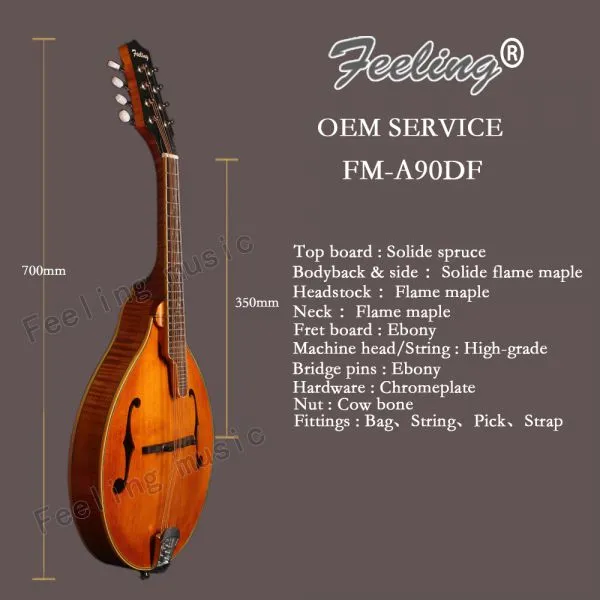 Hand Mandolins, Western Instrument, Factory Direct, F Style,customizable, Best Price,highest Quality FM-A90DF photo-5