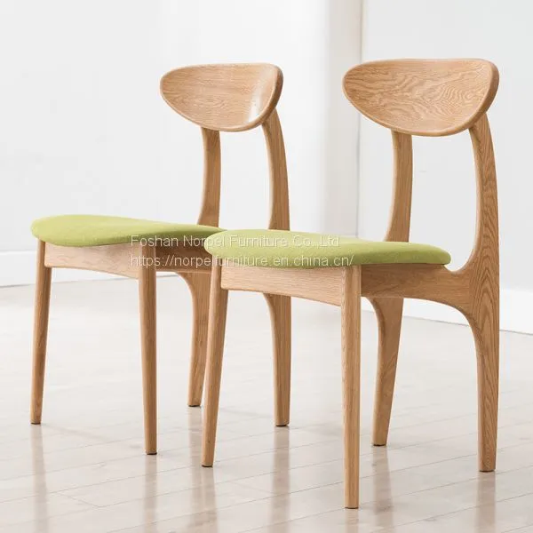 Solid Wood Nordic Dining Chairs With Seat Cushion