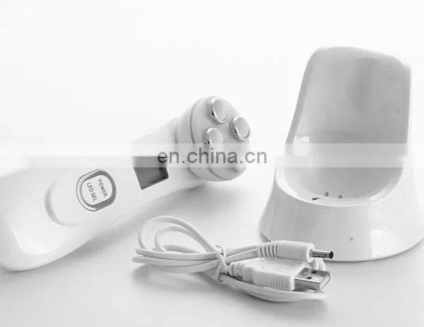 Portable High Frequency Ultrasonic Facial Wrinkles Removal Led Light Electric RF EMS Facial Massager Machine photo-4
