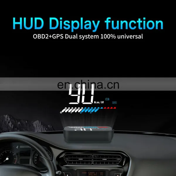 2020 Best Rearview Mirror Tpms Automotive Exploride Obd2 Led Head up Speed Display Projector Navigation Hud Display for Cars photo-6