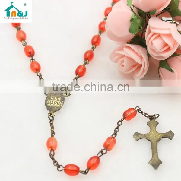 Hot Sale Religious Plastic Rosary Bead Necklace photo-3