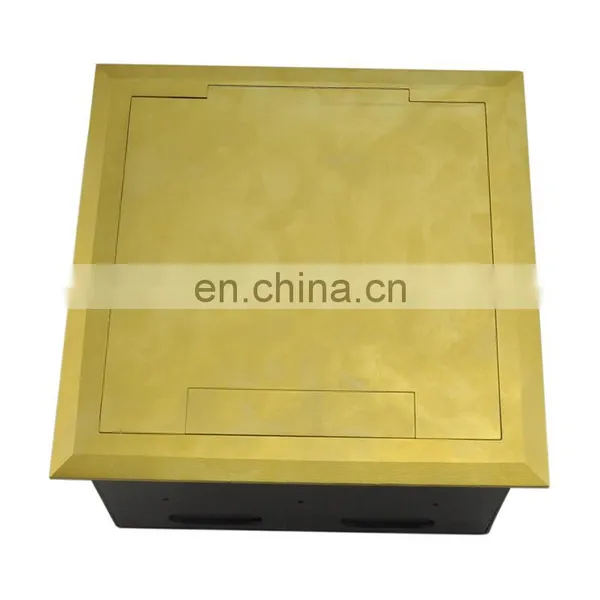 Silver Ac Brushed Golden Metal Power Multi Insert Network Floor Box photo-2