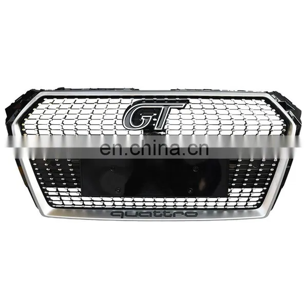 2017-2019 RS4 Glossy Black Electroplating A4 S4 Front Bumper Lift Grill Radiator Honeycomb Gril Applicable to Audi B9 RS4 Grill photo-3