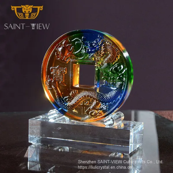 Liuli Crystal Chinese Feng Shui Lucky Fortune Money Tree Craft photo-5