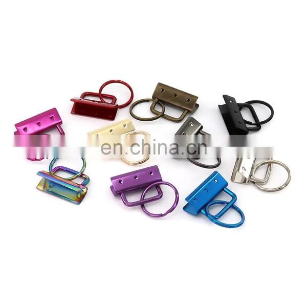 Hot Sale Handbag Metal Accessories Mix Colors Metal Keyring Key Fob Hardware With Ring Rainbow Clip photo-2
