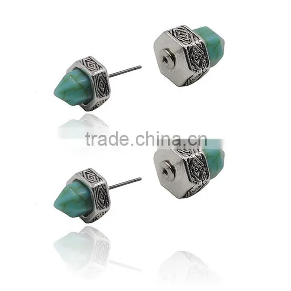 High Quality Imitation Stone Silver Ear Studs photo-4