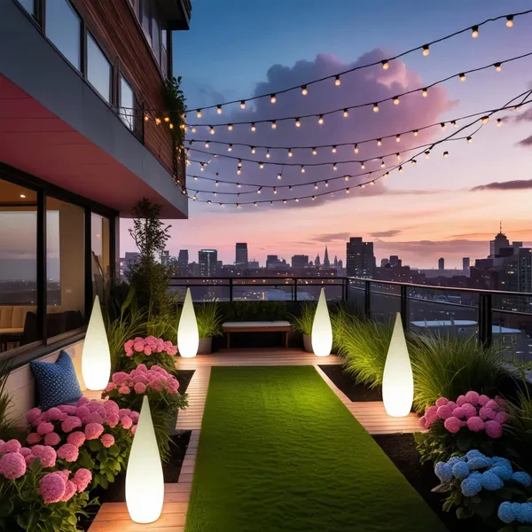 16 RGB Color LED Floor Lamp Modern Drip Shaped Decorative Lawn Lights for Outdoor Garden Dining Room Hotel Christmas Halloween photo-3