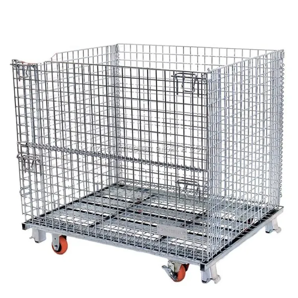 Foldable Wire Mesh Stillage Cage for Textile & Garment Factory, Fabric & Apparel Storage Container photo-4