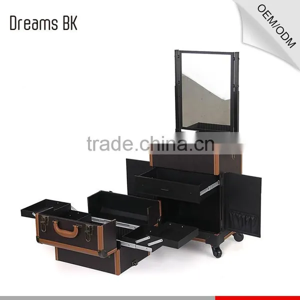 PVC Professional Beauty Case Cosmetic Case With Mirror photo-4