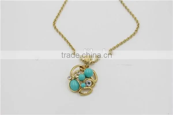 Luxury Jewelry Set Gold Chain Green Pendant Necklace Fashion Necklace Earring photo-4