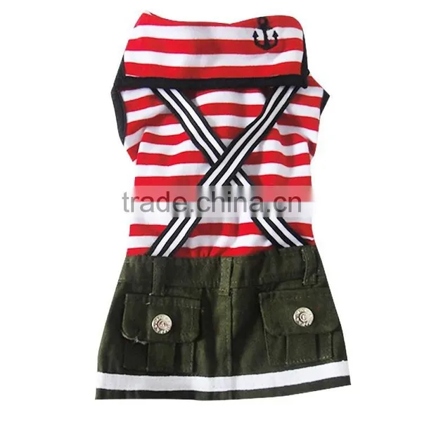 Wholesale Sailor Striation Dog Couples Dress Fit for Spring Summer Autumn photo-4