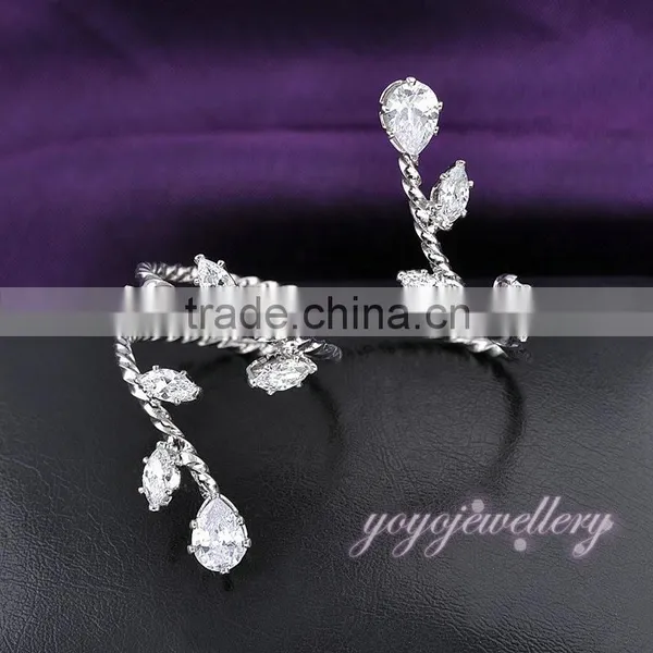 High Quality Vibrator Cock Ring for Adult Joy Gold Zircon Two Finger Ring