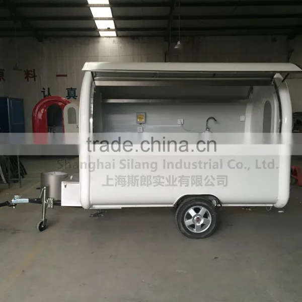 7.6*5.5ft White Food Cart Trailer Mobile Food Cart Beach Food Truck Hot Dog Hamburg Ice Cream Traction Cart photo-5