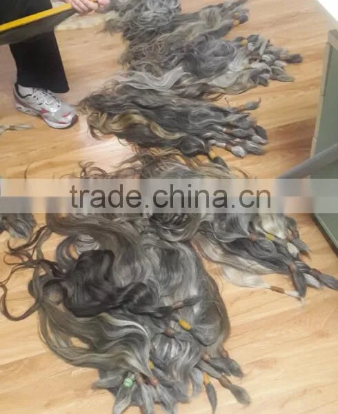 Raw Grey Hair Bulk Real Virgin Hair Unprocessed Grey Hair Extension photo-3