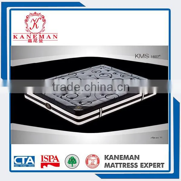 100% Natural Latex Mattress Bamboo Euro Pillow Top Pocket Spring Mattress