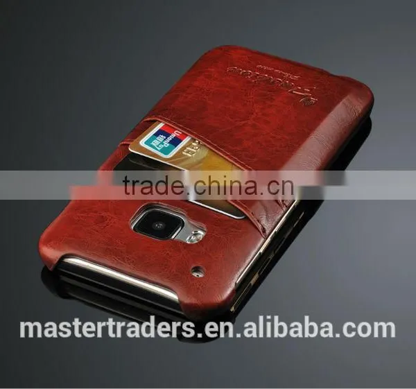 Original Fashion Wax Grain PU Leather Back Cover Case With Card Slot For HTC One M9 MT-3556 photo-3