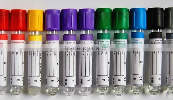 Disposable Glass or PET Vacuum Blood Collection Tubes