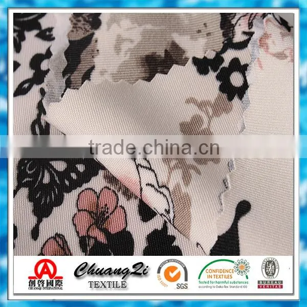 Fashion Designs Digital Printed DTY Polyester Spandex Fabric for Woman Clothing photo-6
