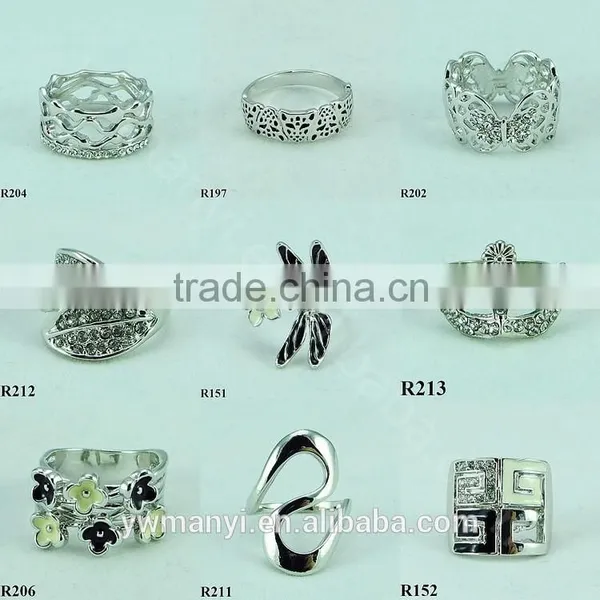 2016 Fashion Colorful Silver Alloy Four G Unique Ring Silver Jewelry R0152 photo-3
