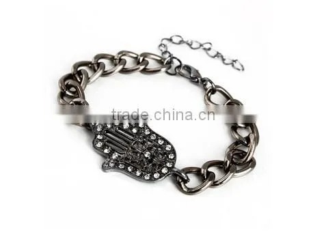 >>New Arrival SW16550 Promotion Rhinestone Hamsa Fatima Hand Bracelet/ photo-3