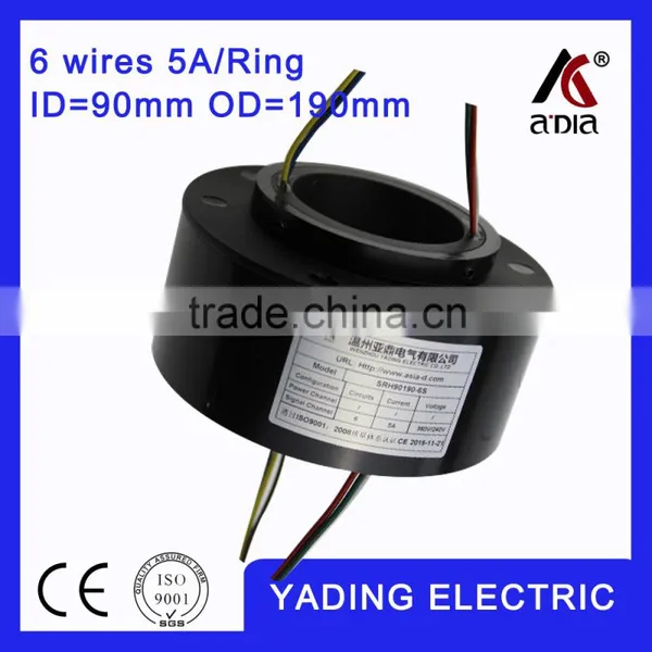 SRH90190 Slip Ring Electric Connector ID90mm OD 190mm 6wires 5A