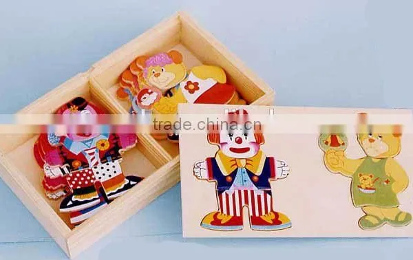 High Quality Jester and Lion Custom Wooden Puzzle in Box