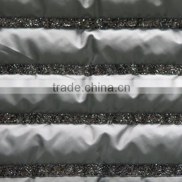 Stripe Polyester Embroidered Quilted Fabric for Coats photo-4
