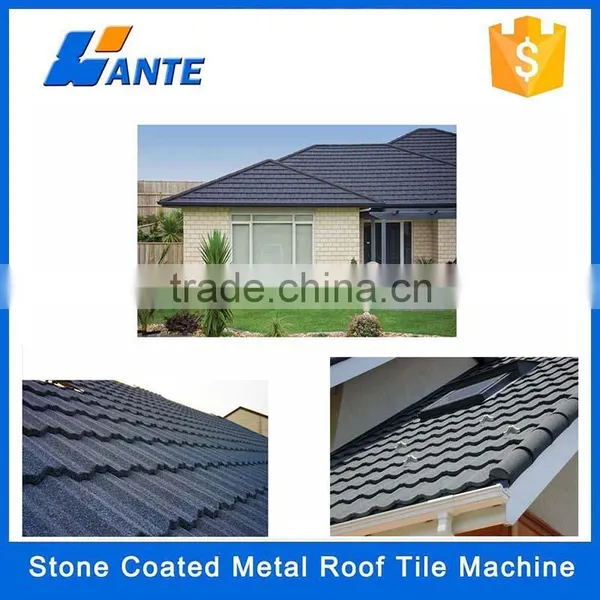 Hot Sale 1340mmx420mm Aluminum Zinc Plate Colorful Stone Coated Metal Roofing photo-5