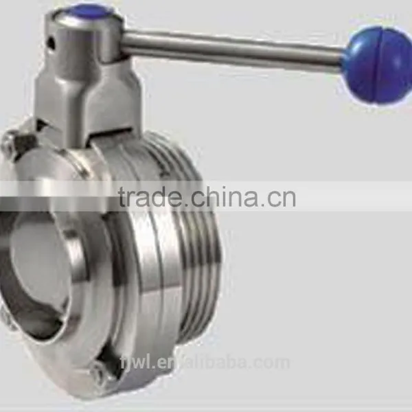 SS304/316L Food grade single threaded welded butterfly valve