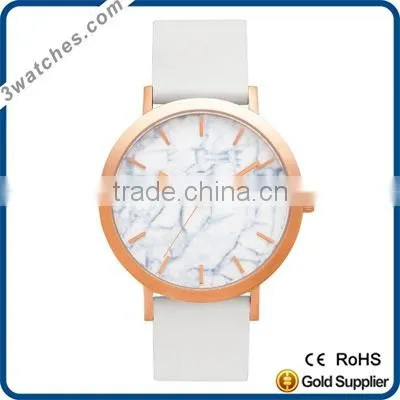 Fashion Gold Lady Watch Marble Stone Dial Stainless Steel Watch Quartz Watch Waterproof Leather Band OEM ODM Women Watches