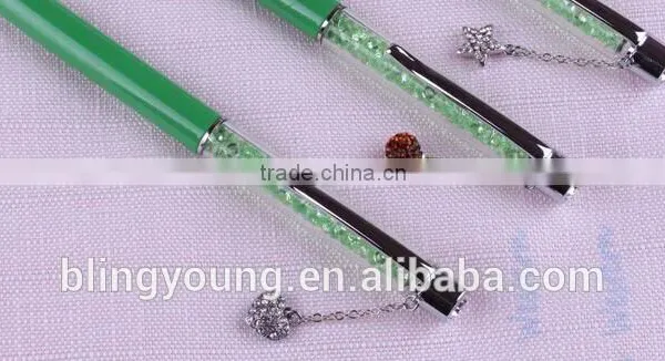 New Design Customized Logo Crystal Filled Pens With Pendant photo-2