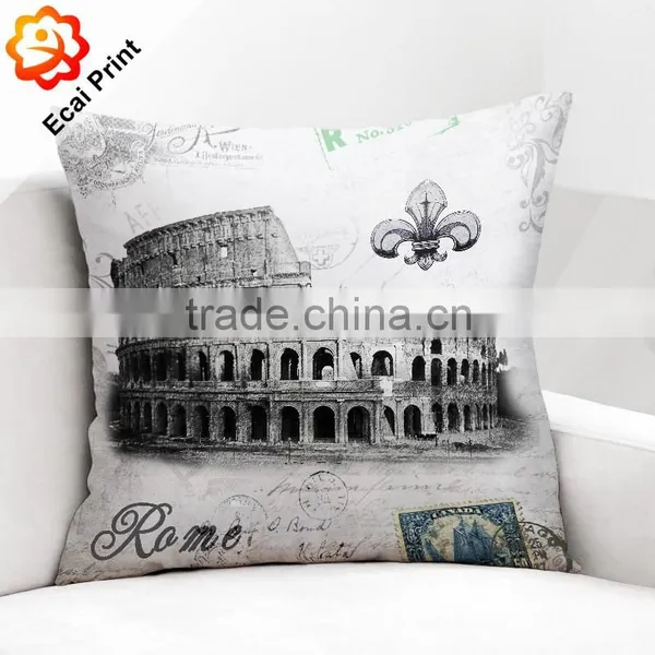 2016 Fashion Colors Faleless Digital Printing Cushion With Illustration photo-2