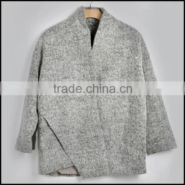 Oem Wholesale Cheap Custom Fashion Women Coat No Zipper Hoodie Parka Overcoat Jacket photo-5