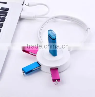 Cheapest 4 Ports Mini Media USB2.0 Hub With Led Light photo-3